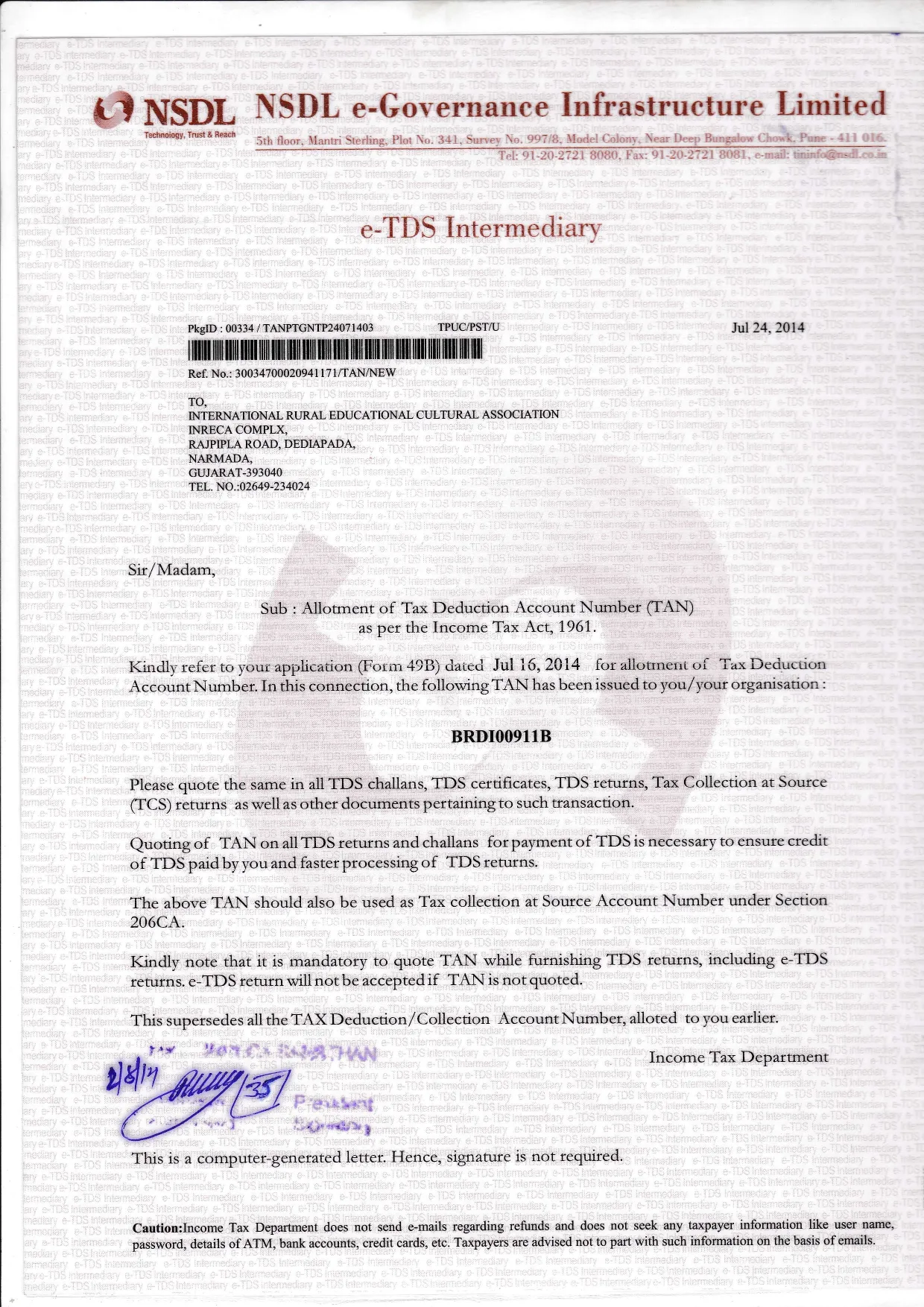 Registration Certificate