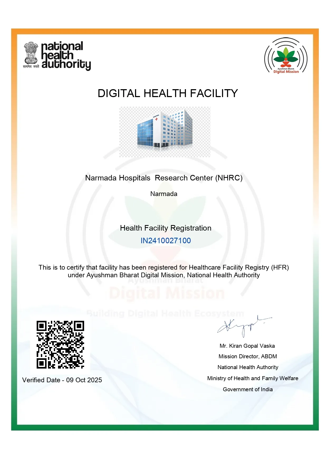 Registration Certificate