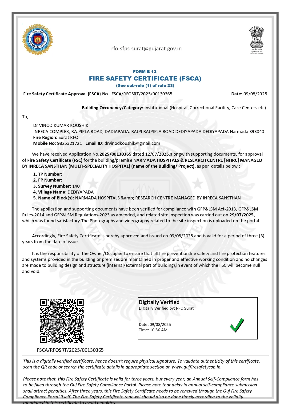 Registration Certificate